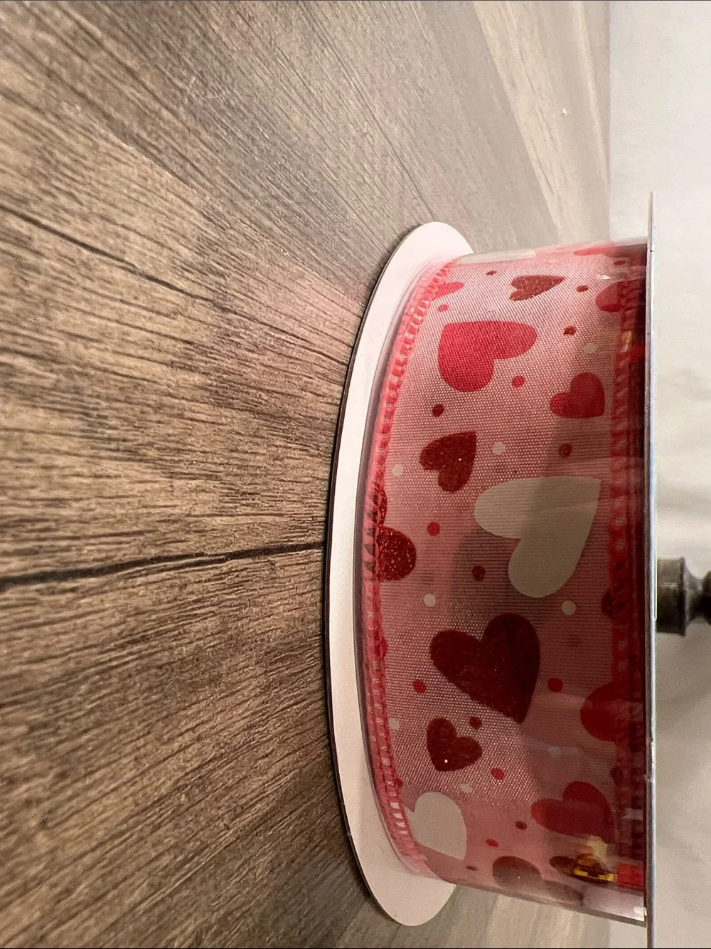 Kirkland Signature Pink Heart Wire-Edged Ribbon